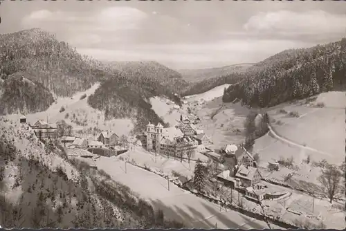 Bad Rippoldsau, Stadtansicht im Winter, gelaufen 1960