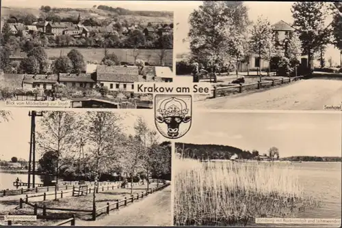 Krakow am See, Seehotel, Seepromenade, Badeanstalt, gelaufen 1961