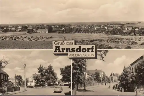 Arnsdorf, Stadt und Straßensansicht, ungelaufen