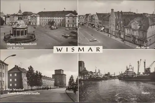 Wismar, Markt, Wasserkunst, Rathaus, Rudolf- Breitscheid- Straße, ungelaufen