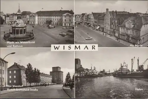 Wismar, marché, art de l'eau, hôtel de ville, rue Rudolf Breitscheid, incurvée