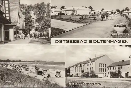 Boltenhagen, Maison de loisirs Fritz Reuter, plage, Midzeweg, incurvée