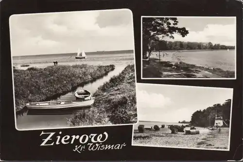 Zierow, Strandansichten, Boote, gelaufen 1967