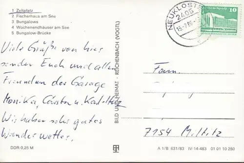 Neukloster, Zeltplatz, Fischerhaus, Bungalows, gelaufen 1986
