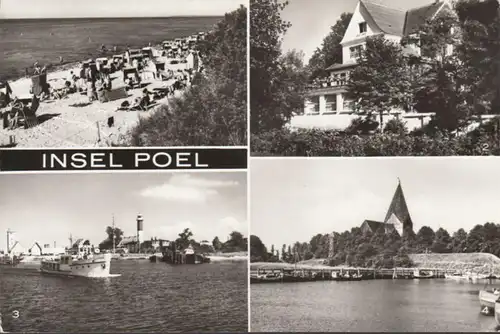 Insel Poel, Schwarzer Busch, Gaststätte Seeblick, Hafen, Leuchtturm, gelaufen 1985