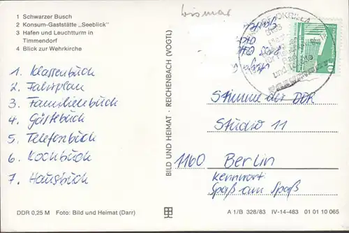 Ile de Poel, Busch noir, Gastät Vue sur la mer, Port, phare, couru 1985
