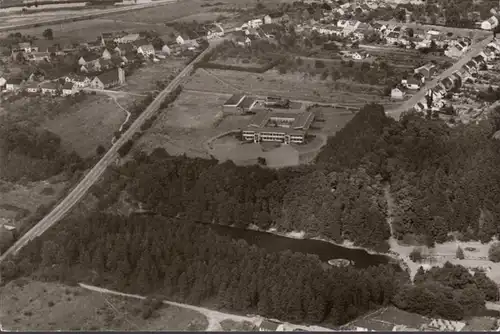 Ottenhausen Saar, Schule, Kirche, Weiher, Fliegeraufnahme, gelaufen 1982