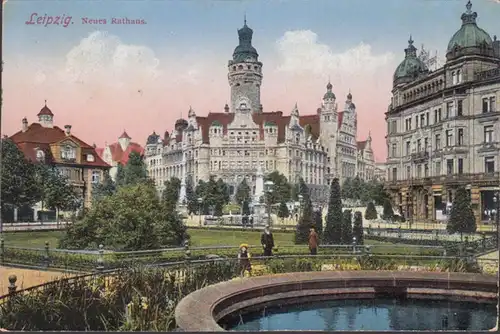 Leipzig, Neues Rathaus, gelaufen 1925