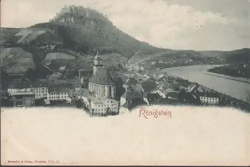 Königstein, vue de la ville, incurvée