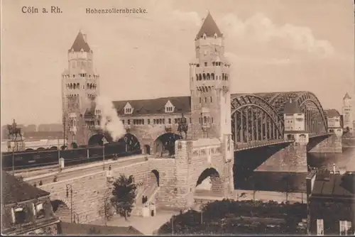 Cologne, Cöln, Hohenzollernbrücke, couru en 1916