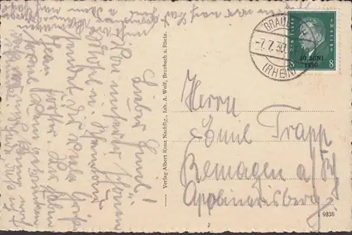 Braubach, Die Marksburg, gelaufen 1930
