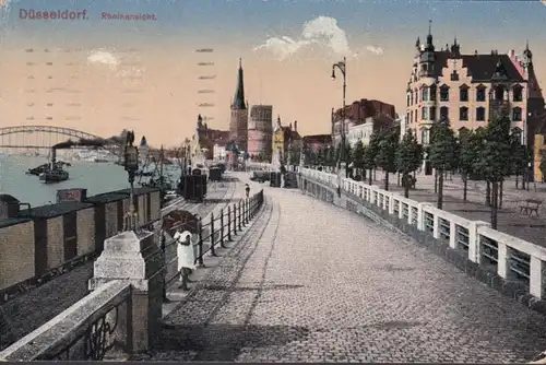 Düsseldorf, vue Rhin, poste de terrain, couru 1916
