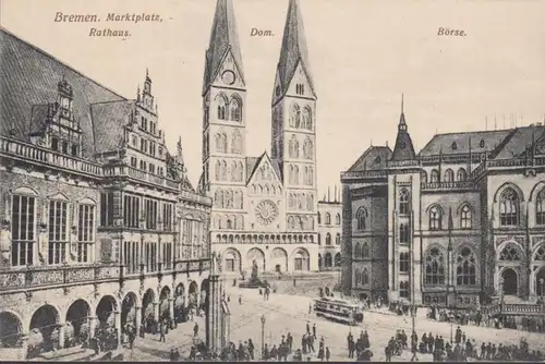 Bremen, Marktplatz, Rathaus, Dom, Börse, ungelaufen