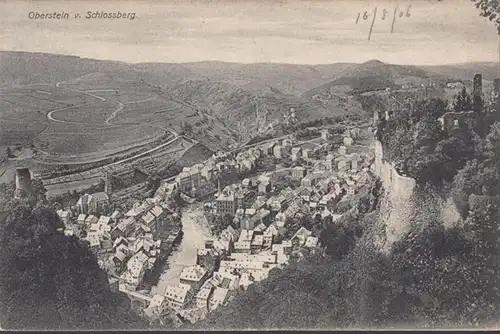 Oberstein vom Schlossberg gesehen, ungelaufen- datiert 1906