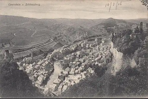 Oberstein vu du château, incurvé- date 1906