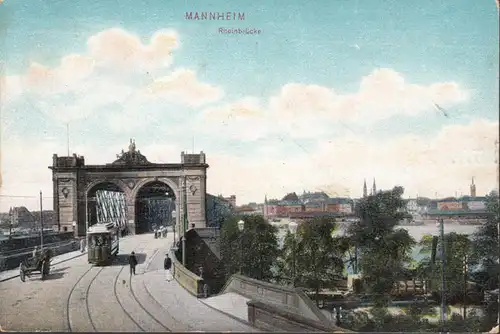 Mannheim, Rheinbrücke, gelaufen