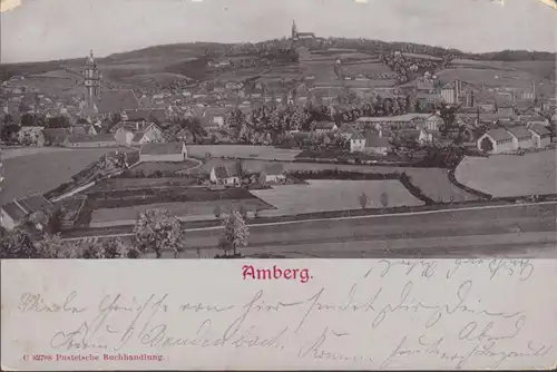 Amberg, Stadtansicht, gelaufen 1902