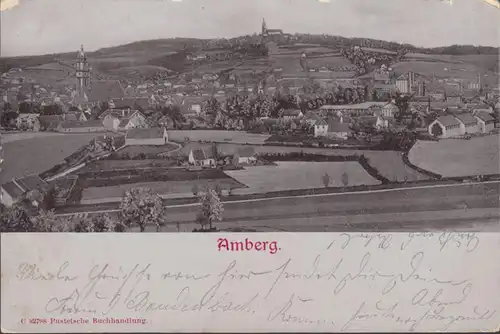 Amberg, vue de la ville, couru en 1902