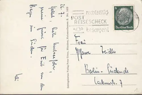 Oberstdorf, Panoramaansicht, gelaufen 1939