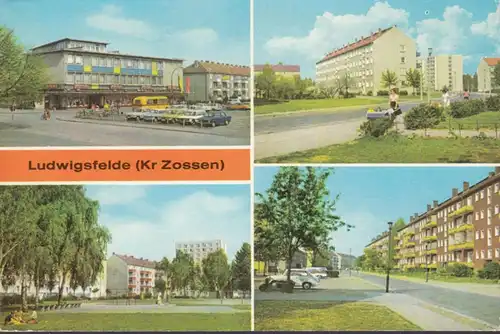 Ludwigsfelde, Kaufhaus, Liebknecht Straße, Neubauten Potsdamer Straße, gelaufen 1978