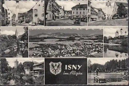 Isny im Allgäu, Mehrbild, gelaufen 1962