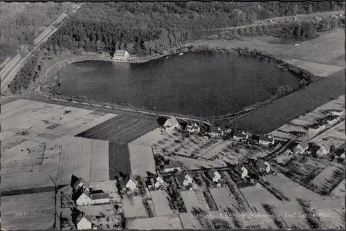 Lehrte, Autobahn Raststätte Hohenhorst See, Fliegeraufnahme, gelaufen 1957