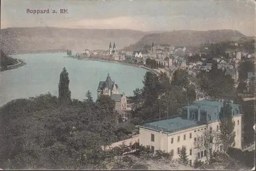 Boppard am Rhein, Stadtansicht, gelaufen 1906