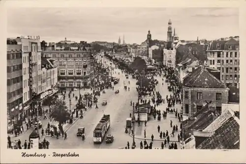 Hamburg, St. Pauli, Reeperbahn, Straßenbahn, ungelaufen