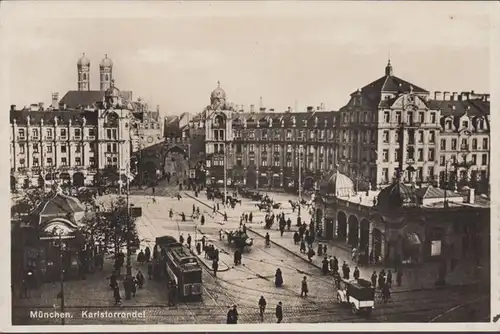 München, Karlstorrondel, Bahnpost, gelaufen 1930