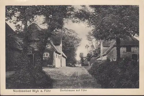 Wyk auf Föhr, Dorfstraße auf Föhr, gelaufen 1925
