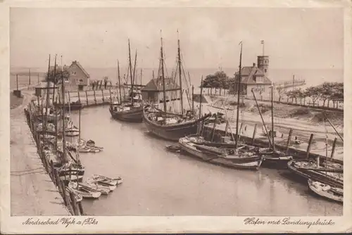 Wyk auf Föhr, Hafen und Landungsbrücke, ungelaufen