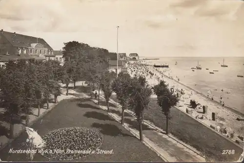 Wyk sur la Föhr, promenade et plage, couru en 1936