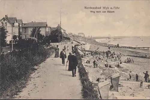 Wyk auf Föhr, Weg nach den Bädern, gelaufen 1913