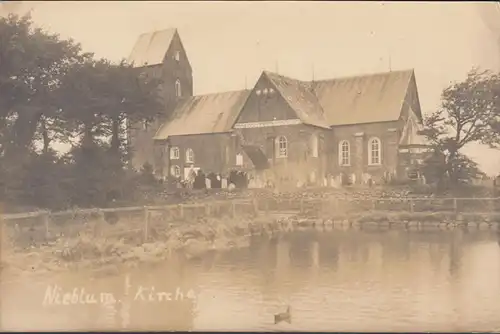 Föhr, Nieblum Kirche, Foto AK, ungelaufen- datiert 1926