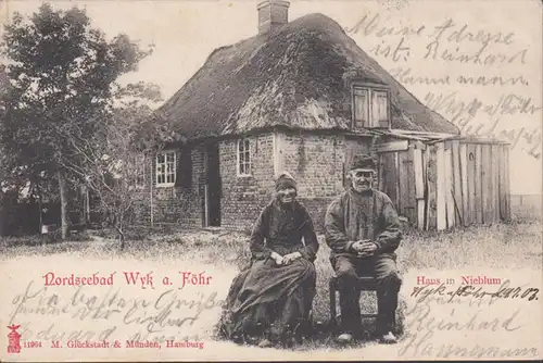 Wyk auf Föhr, Haus in Nieblum, gelaufen 1903