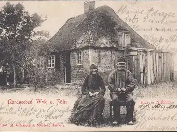 Wyk auf Föhr, Haus in Nieblum, gelaufen 1903