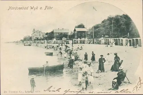 Wyk auf Föhr, Strandleben, gelaufen 1900