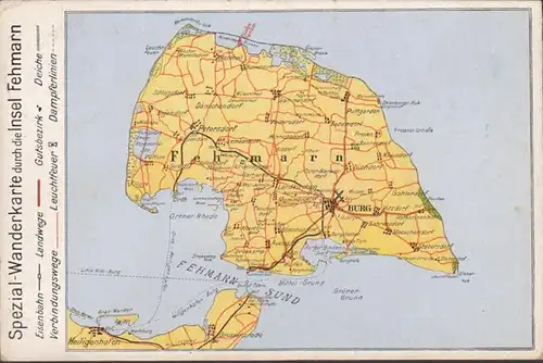 Fehmarn, carte spéciale de randonnée, couru en 1941