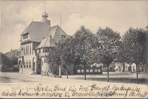 Burg auf Fehmarn, Rathaus, gelaufen 1908