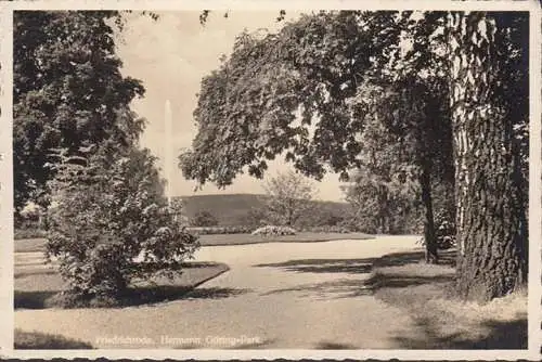 AK Friedrichroda, Hermann Göring Park, Wasserfontäne, gelaufen 1940