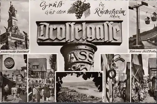 Rüdesheim, Gruß aus der Drosselgasse, ungelaufen