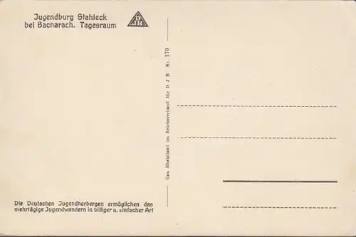 Bacharach, Stahleck, Jugendburg Tagesraum, ungelaufen