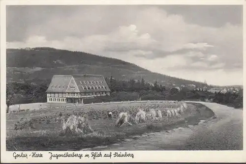 Goslar, Auberge de jeunesse, vue sur Steinberg, incurvée
