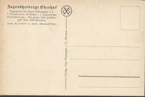 AK Oberhof, Jugendherberge, Eigenheim des Gaues Thüringen, ungelaufen