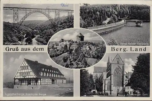 Gruss de la campagne montagneuse, auberge de jeunesse, poste ferroviaire, couru