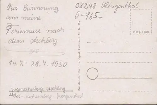 Klingenthal Aschberg, Auberge de Jeunesse, inachevée- date 1950
