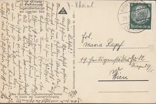 Glees, Laacher See, Jugendherberge, gelaufen 1938