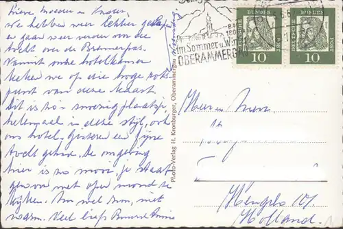 Oberammergau, Dedierstraße, gelaufen 1962