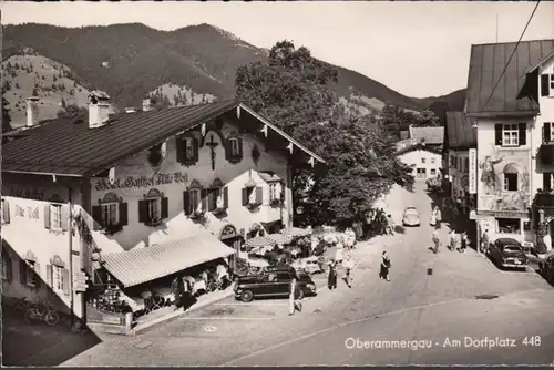 Oberammergau, Am Dorfplatz, gelaufen 1961