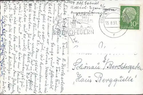 Rottach-Egern, Tegernsee, Fliegeraufnahme, gelaufen 1958